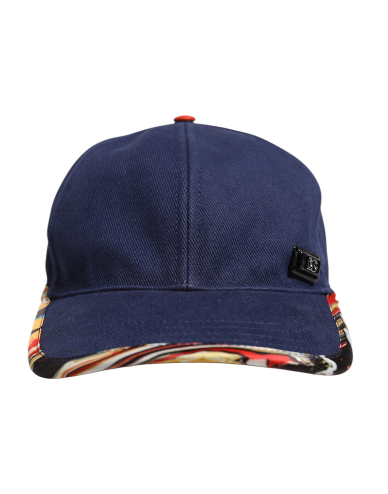 Blue Cotton 6 Panels Baseball Cap Dolce & Gabbana