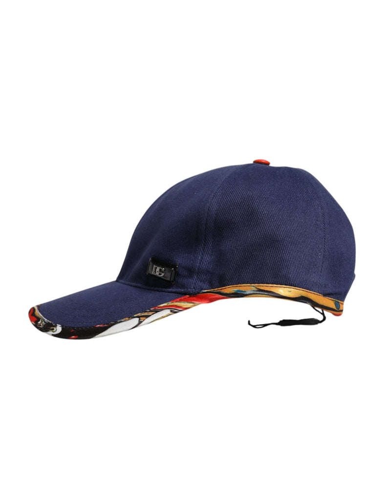 Blue Cotton 6 Panels Baseball Cap Dolce & Gabbana