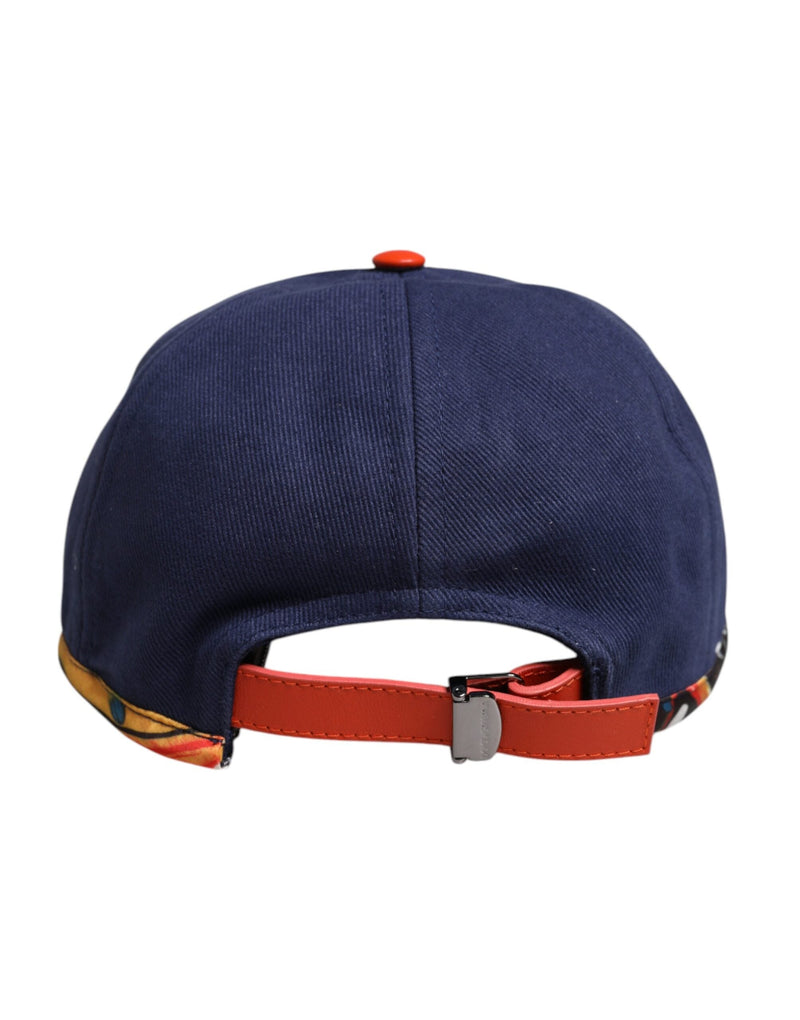 Blue Cotton 6 Panels Baseball Cap Dolce & Gabbana