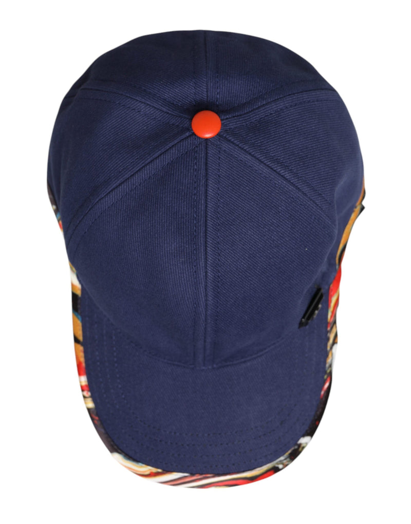 Blue Cotton 6 Panels Baseball Cap Dolce & Gabbana