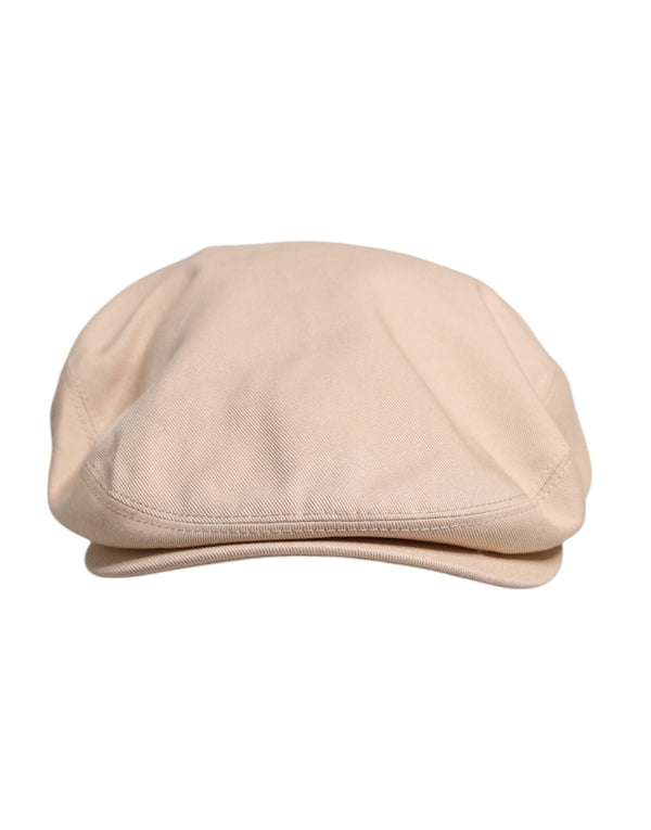 Beige Cotton Newsboy Capello Cabbie Hat Dolce & Gabbana