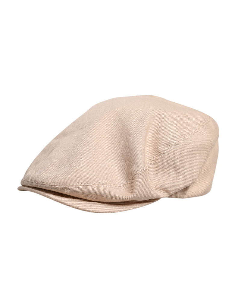 Beige Cotton Newsboy Capello Cabbie Hat Dolce & Gabbana