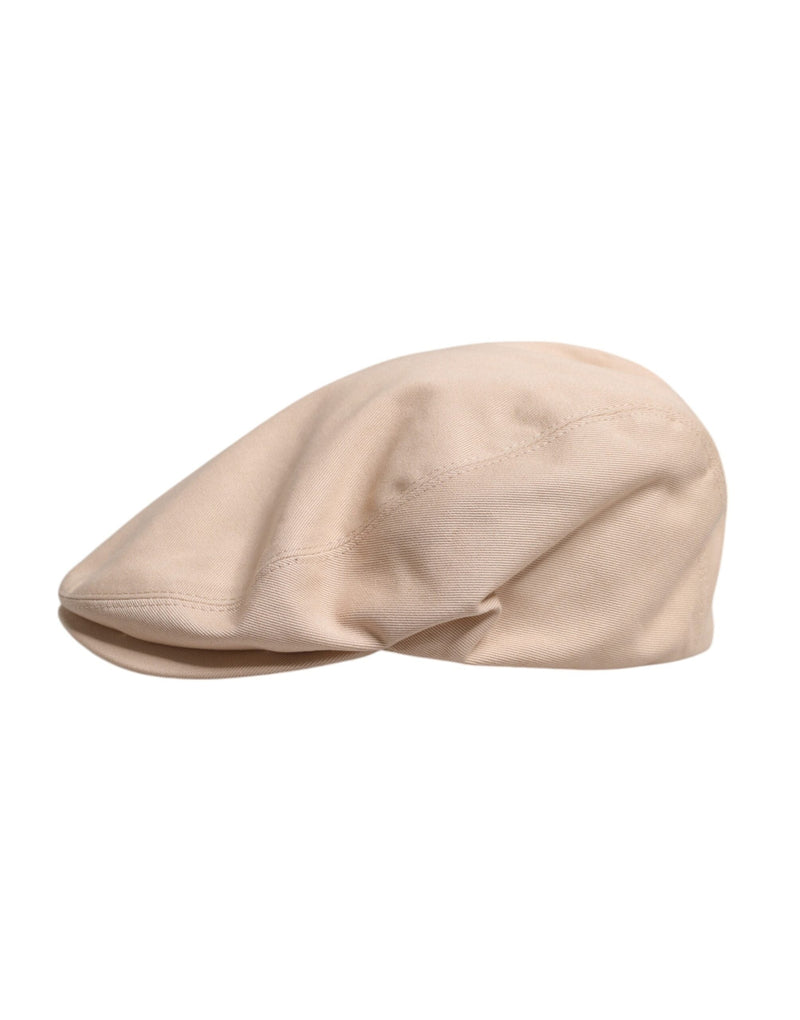Beige Cotton Newsboy Capello Cabbie Hat Dolce & Gabbana