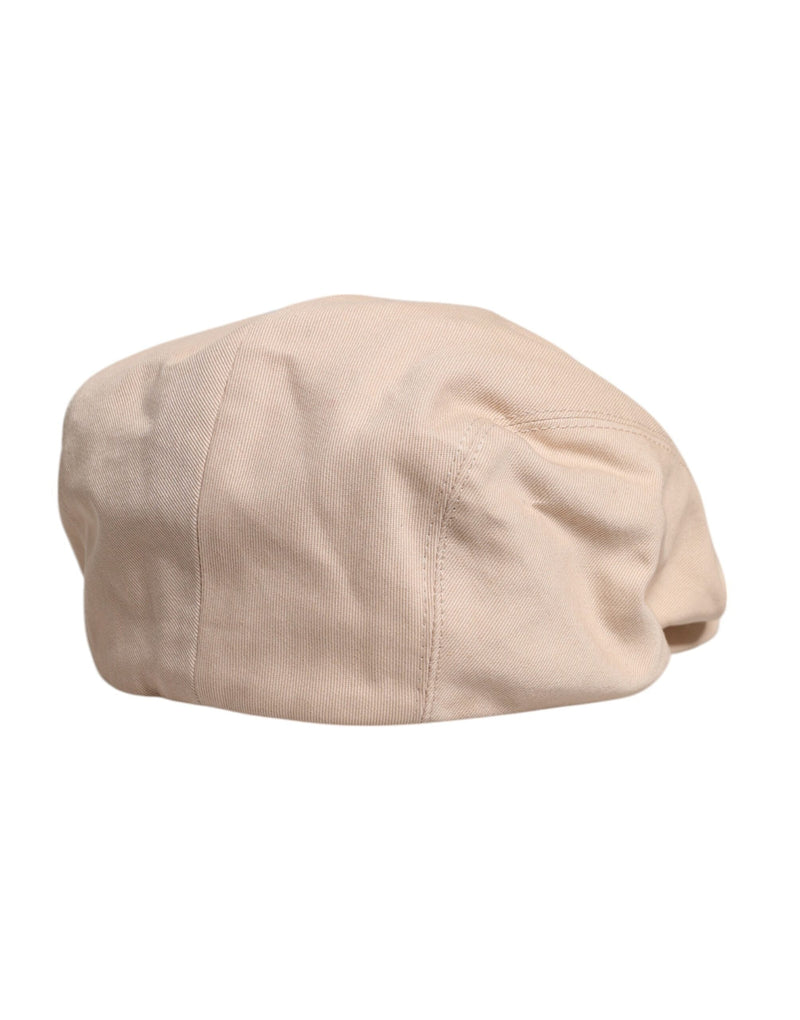 Beige Cotton Newsboy Capello Cabbie Hat Dolce & Gabbana
