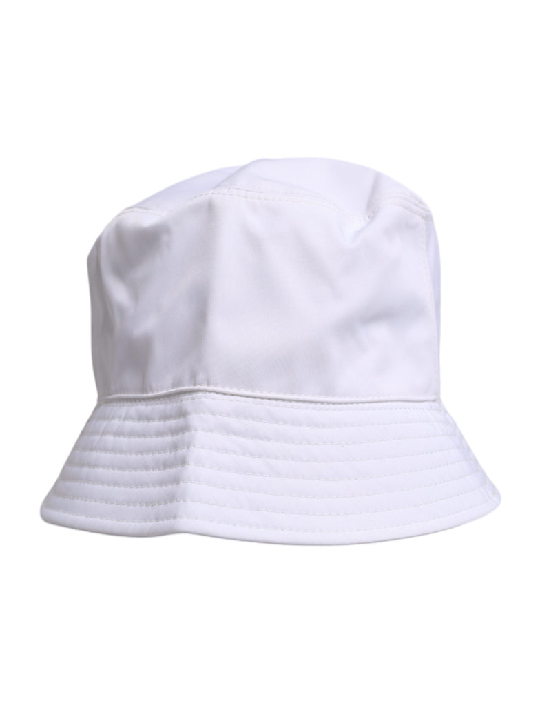 White Cotton Wide Brim Bucket Hat Dolce & Gabbana