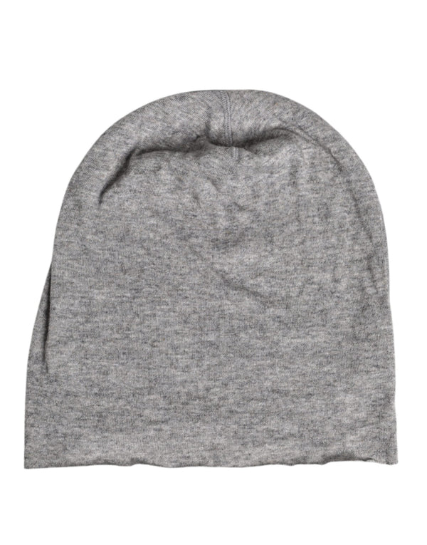 Gray Viscose Blend Knitted Beanie Cap Dolce & Gabbana