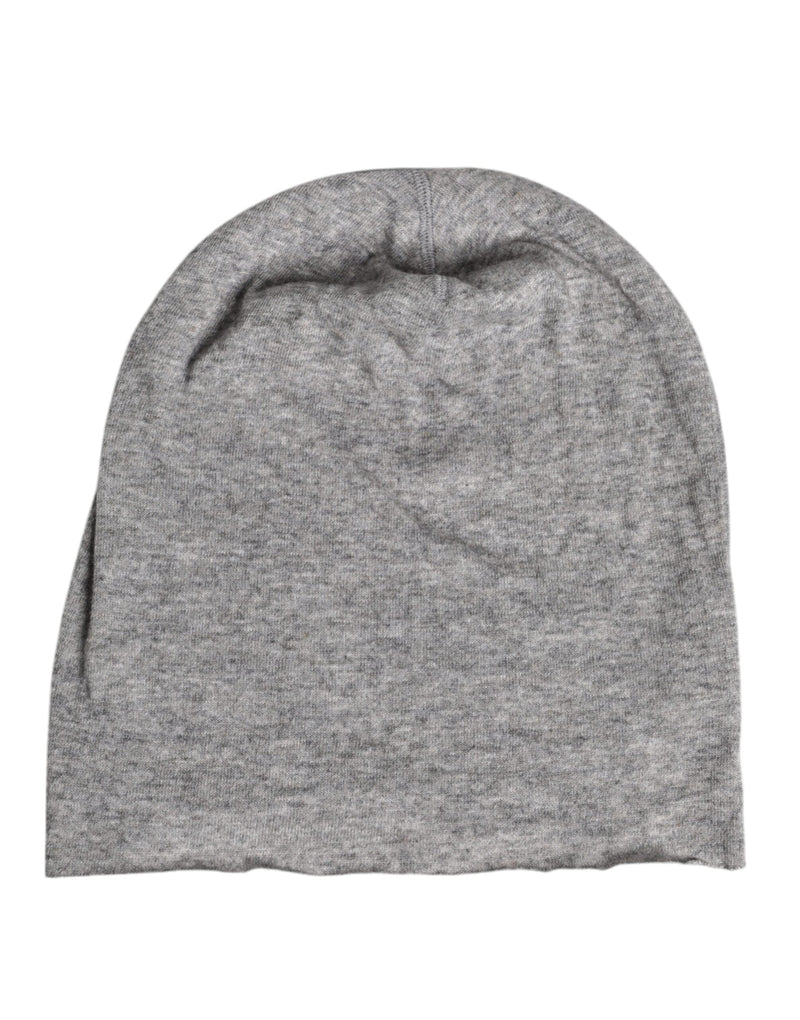 Gray Viscose Blend Knitted Beanie Cap Dolce & Gabbana