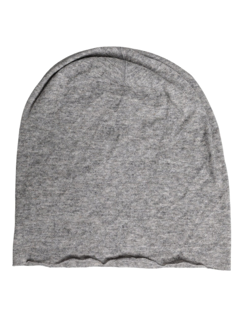Gray Viscose Blend Knitted Beanie Cap Dolce & Gabbana