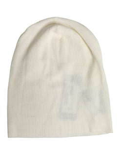 Beige Wool Blend Knitted Beanie Cap Dolce & Gabbana