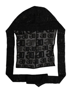 Black Logo Mesh Whole Head Wrap Hat Dolce & Gabbana