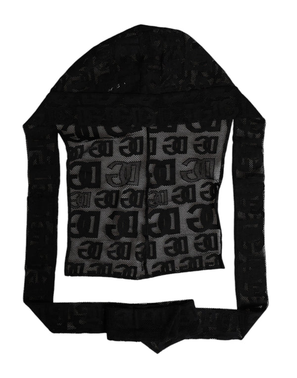 Black Logo Mesh Whole Head Wrap Hat Dolce & Gabbana