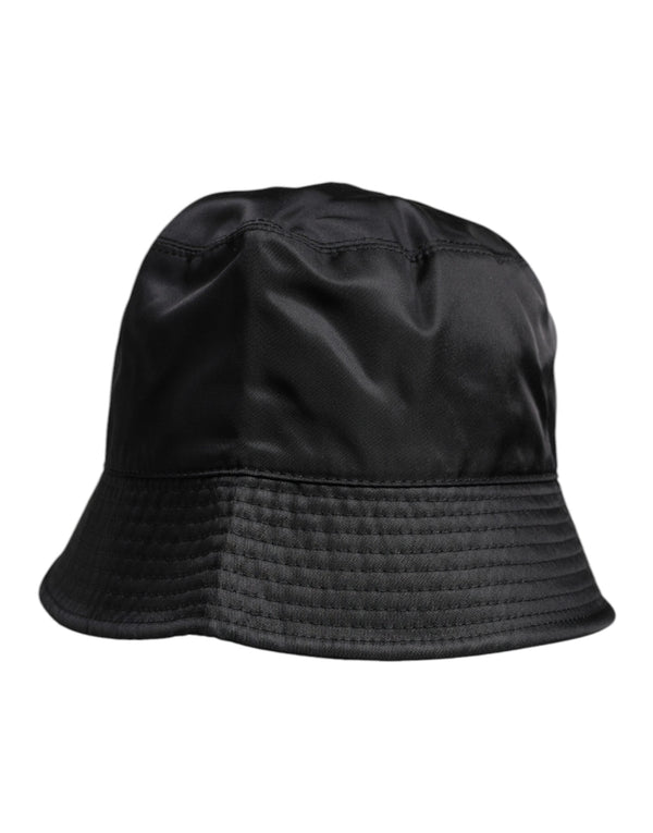 Black Cotton Wide Brim Bucket Hat Dolce & Gabbana