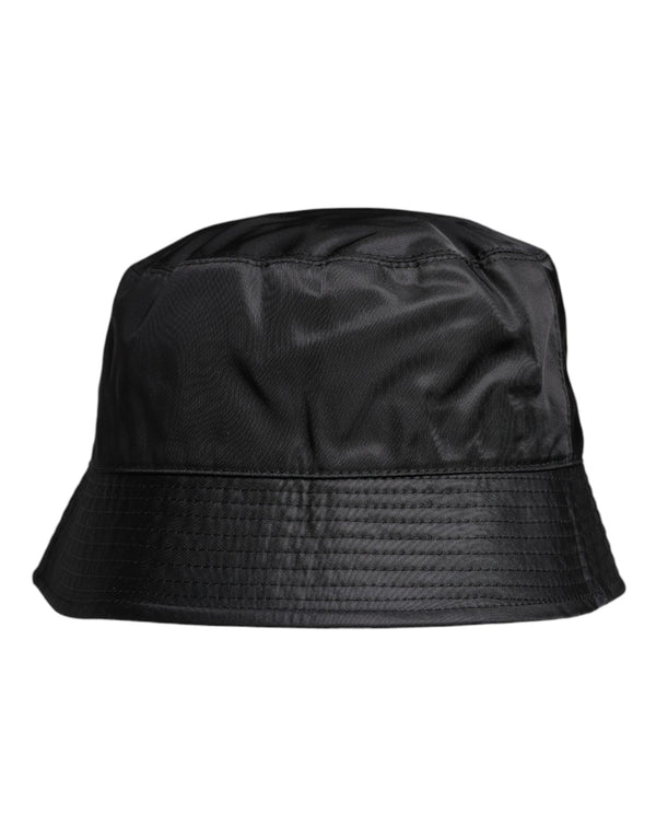 Black Cotton Wide Brim Bucket Hat Dolce & Gabbana