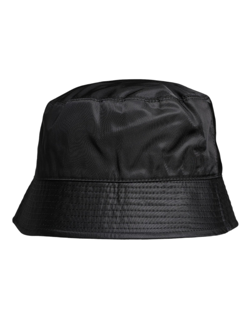 Black Cotton Wide Brim Bucket Hat Dolce & Gabbana