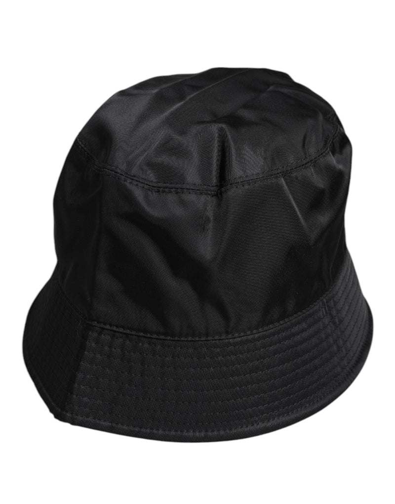 Black Cotton Wide Brim Bucket Hat Dolce & Gabbana