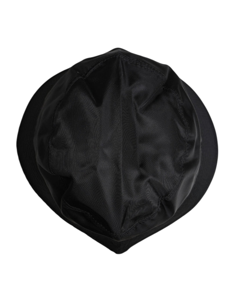 Black Cotton Wide Brim Bucket Hat Dolce & Gabbana