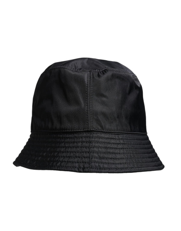 Black Cotton Wide Brim Bucket Hat Dolce & Gabbana
