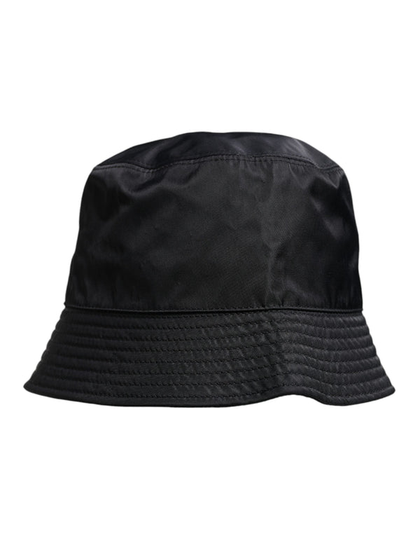 Black Cotton Wide Brim Bucket Hat Dolce & Gabbana