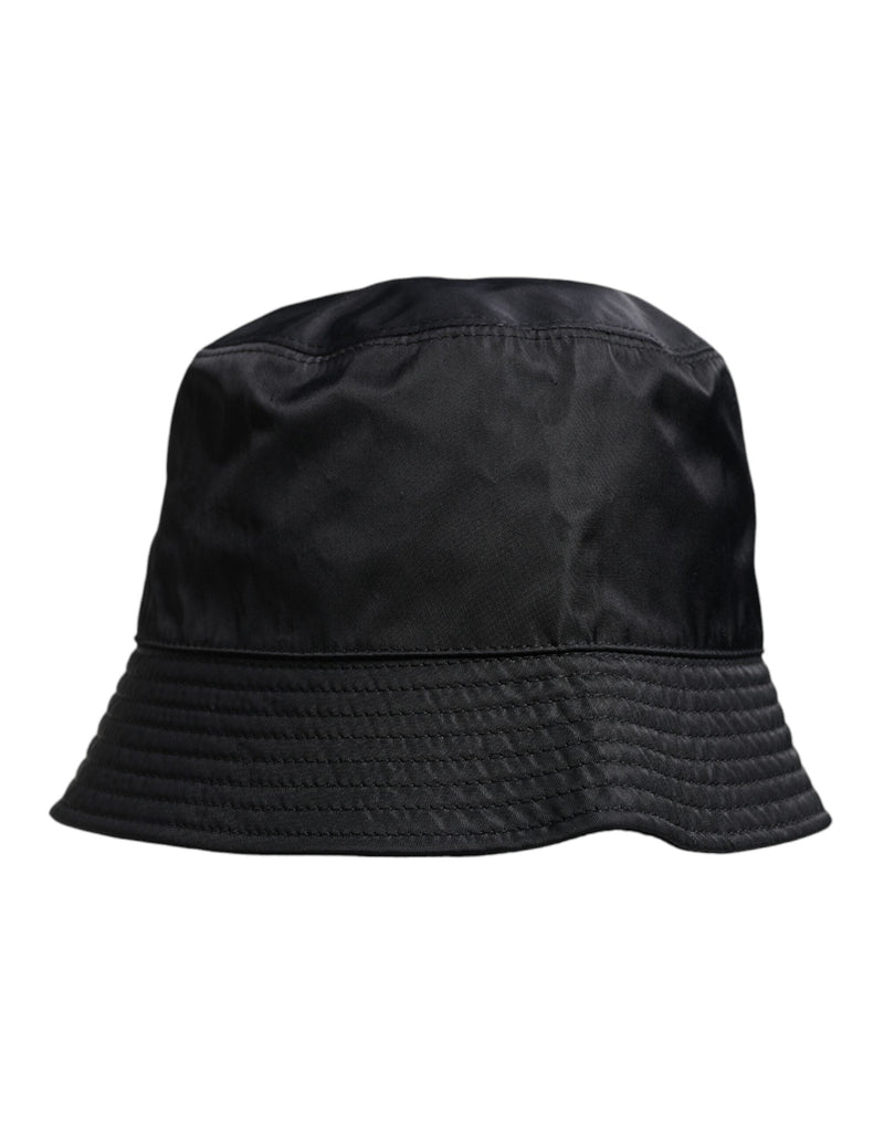 Black Cotton Wide Brim Bucket Hat Dolce & Gabbana