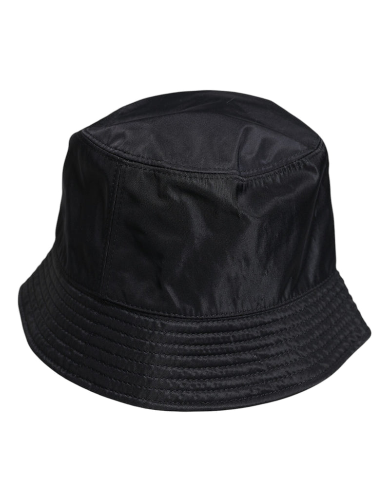 Black Cotton Wide Brim Bucket Hat Dolce & Gabbana
