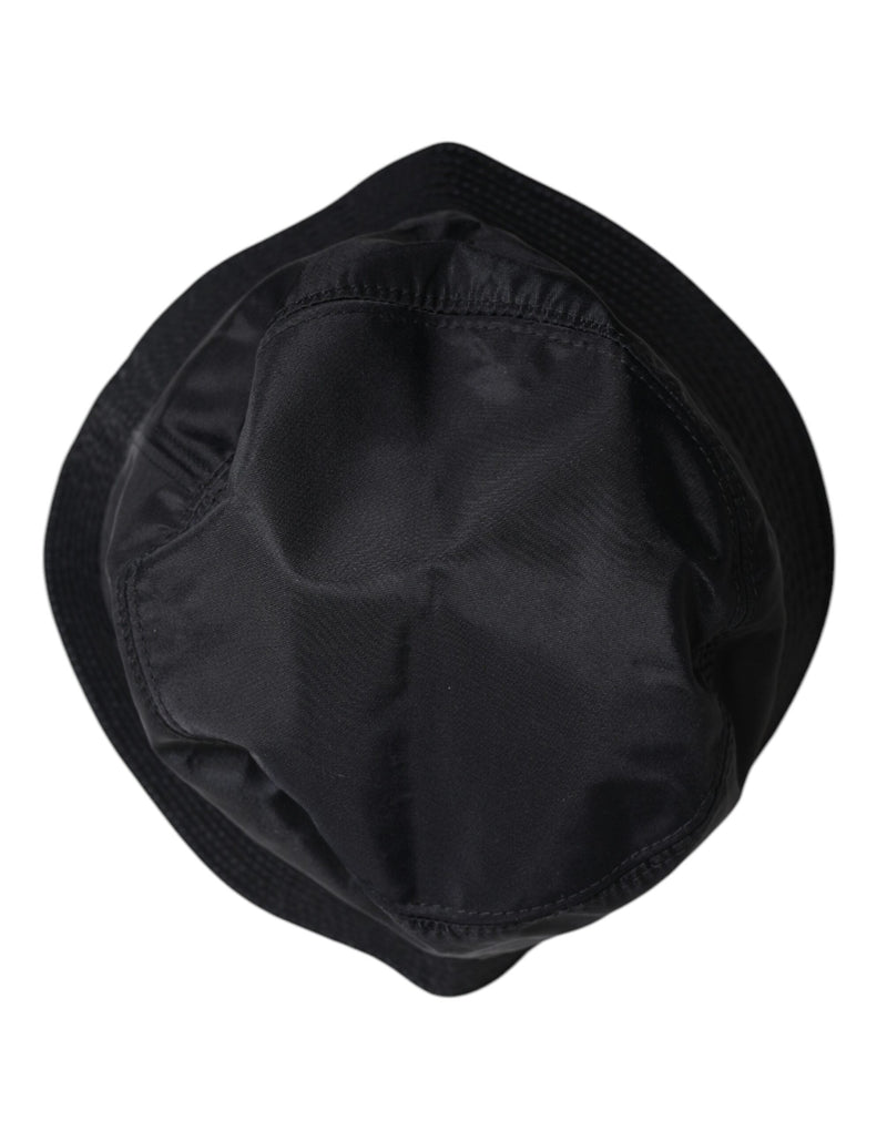 Black Cotton Wide Brim Bucket Hat Dolce & Gabbana