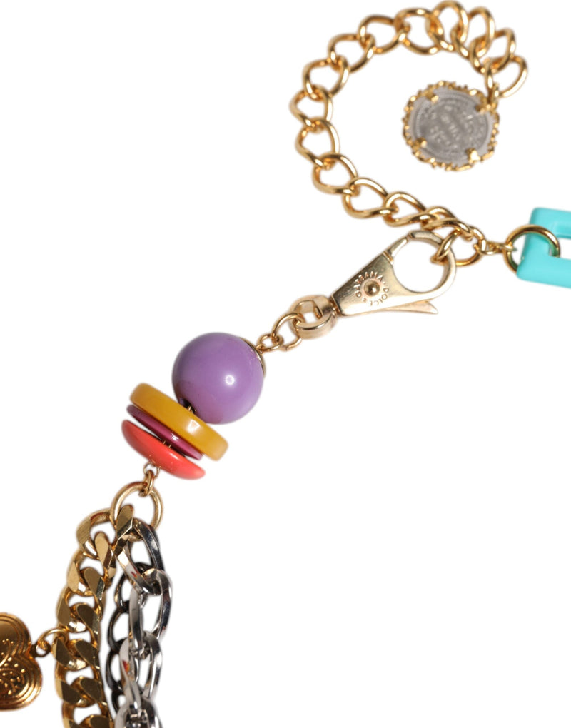 Multicolor Embellished Waist Chain Belt Dolce & Gabbana