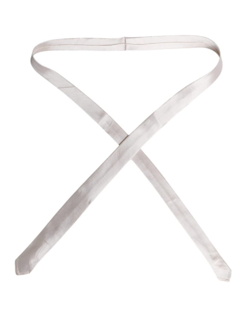 White Solid Silk Adjustable Necktie Tie Dolce & Gabbana