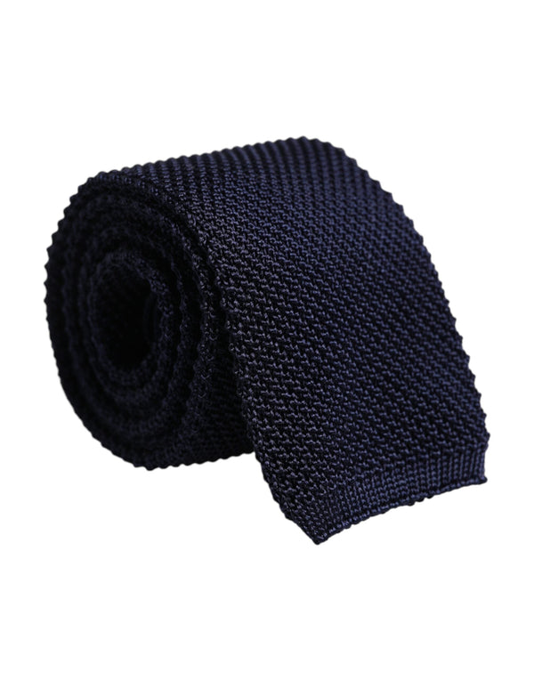 Dark Blue Silk Adjustable Necktie Tie Dolce & Gabbana