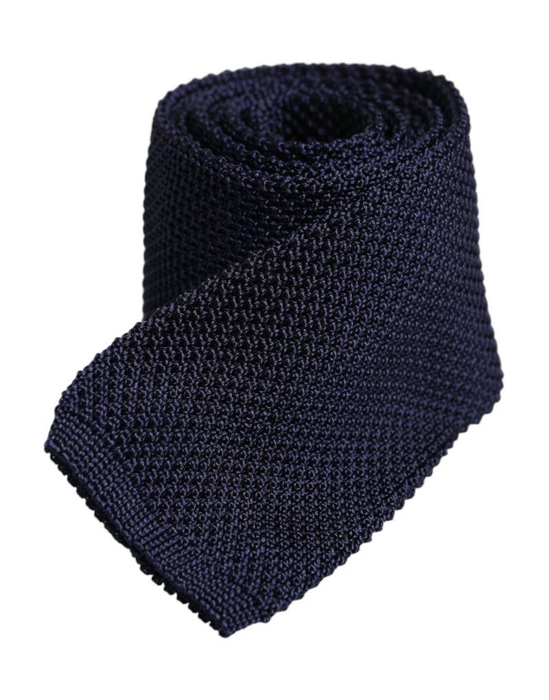 Dark Blue Silk Adjustable Necktie Tie Dolce & Gabbana