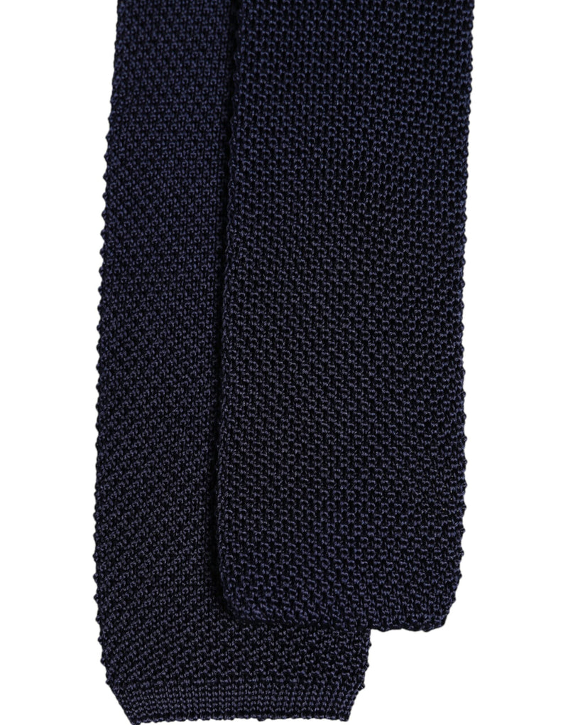 Dark Blue Silk Adjustable Necktie Tie Dolce & Gabbana