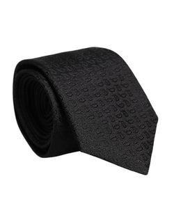 Black Patterned Silk Adjustable Necktie Tie Dolce & Gabbana