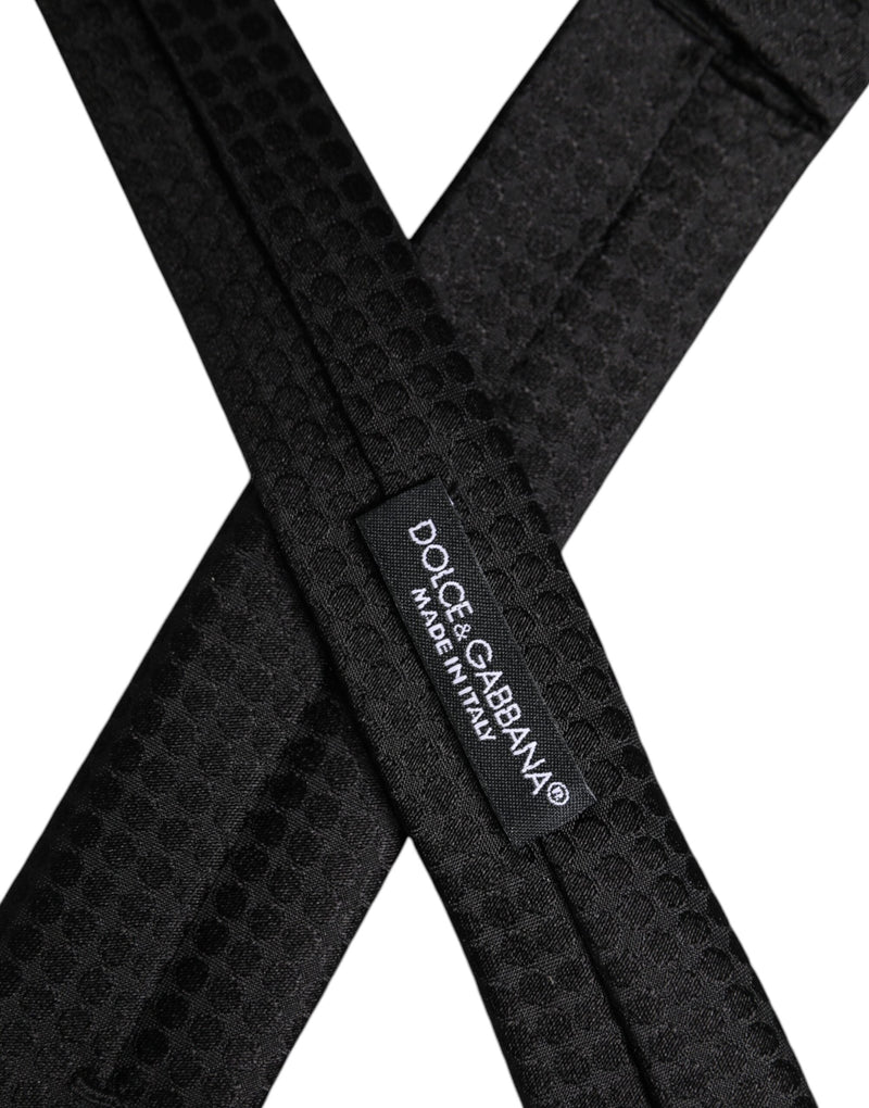 Black Circles Silk Adjustable Necktie Tie Dolce & Gabbana