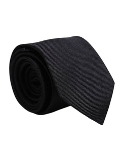 Black Solid Silk Adjustable Necktie Tie Dolce & Gabbana