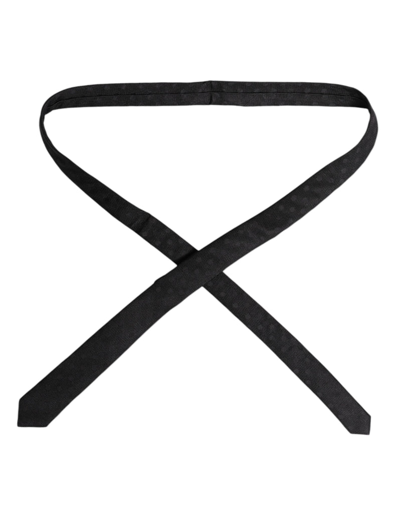 Black Circles Silk Adjustable Necktie Tie Dolce & Gabbana