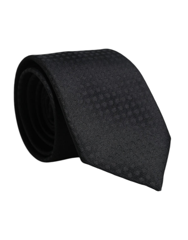 Black Circles Silk Adjustable Necktie Tie Dolce & Gabbana