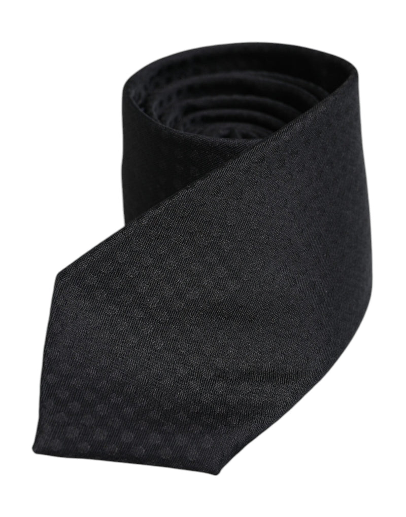 Black Circles Silk Adjustable Necktie Tie Dolce & Gabbana