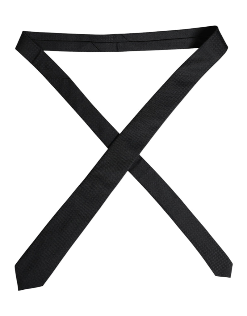 Black Circles Silk Adjustable Necktie Tie Dolce & Gabbana