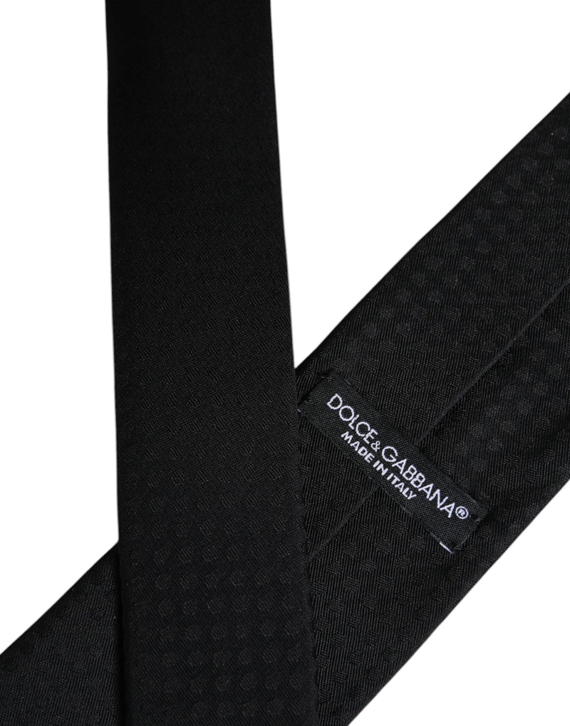Black Circles Silk Adjustable Necktie Tie Dolce & Gabbana