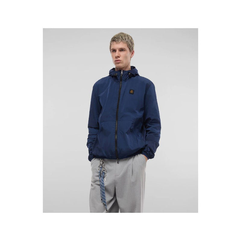 Blue Polyamide Men's Jacket Refrigiwear