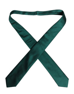 Green Solid Cotton Adjustable Necktie Tie Dolce & Gabbana