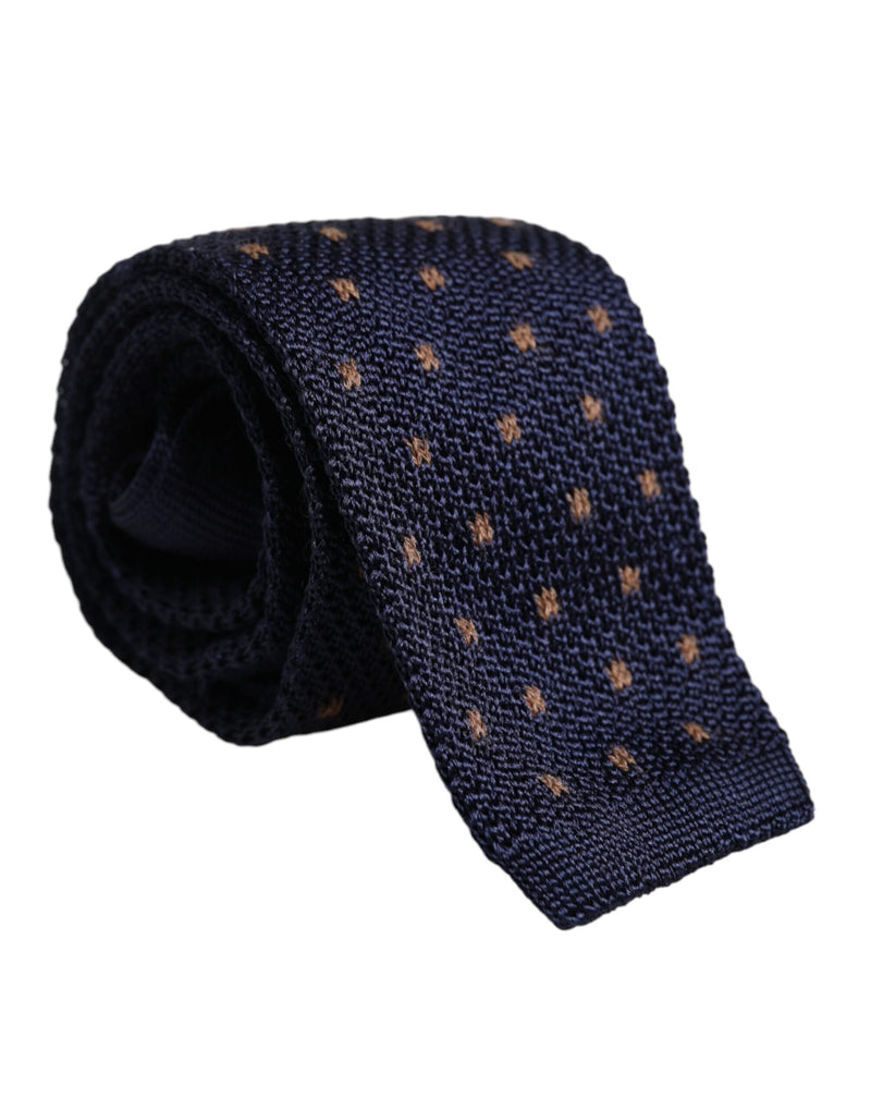 Blue Polka Dot Silk Adjustable Necktie Tie Dolce & Gabbana