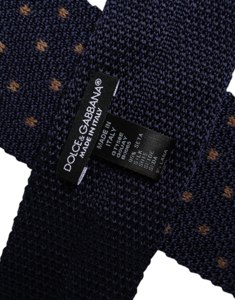 Blue Polka Dot Silk Adjustable Necktie Tie Dolce & Gabbana