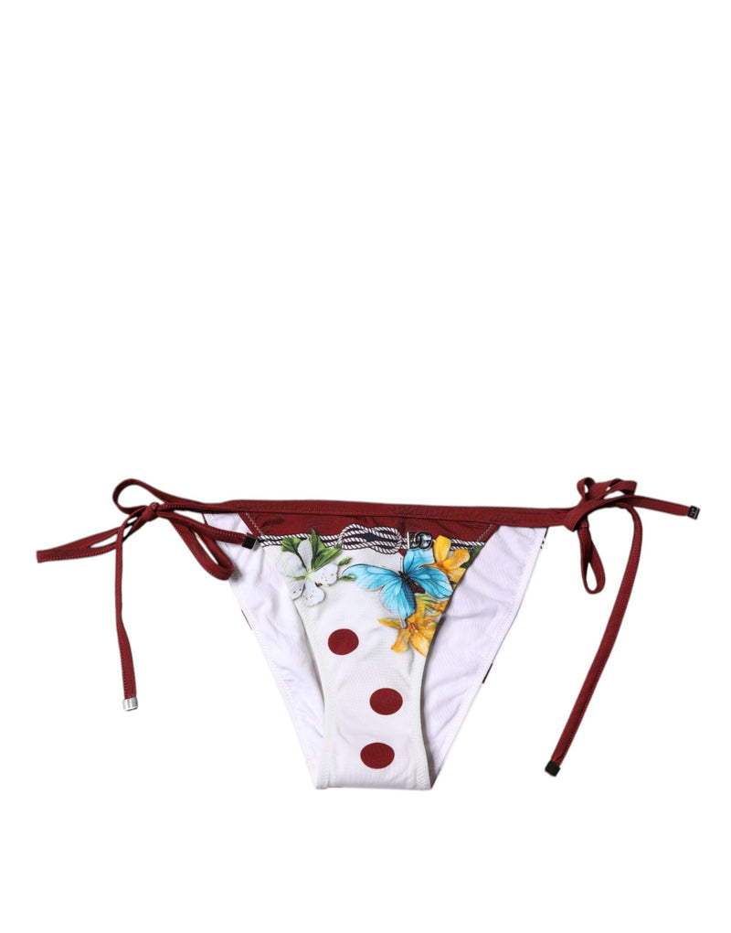 White Floral Print Swimsuit Bikini Bottom Swimwear Dolce & Gabbana
