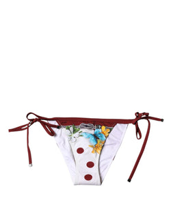 White Floral Print Swimsuit Bikini Bottom Swimwear Dolce & Gabbana