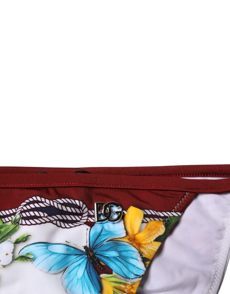 White Floral Print Swimsuit Bikini Bottom Swimwear Dolce & Gabbana