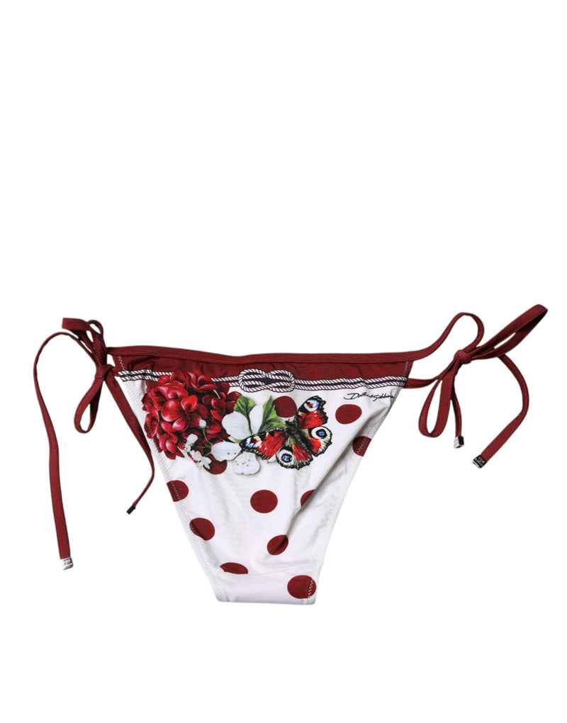 White Floral Print Swimsuit Bikini Bottom Swimwear Dolce & Gabbana