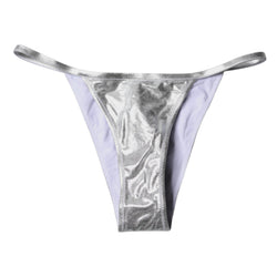Silver Polyester Beachwear Bikini Bottom Swimwear Dolce & Gabbana