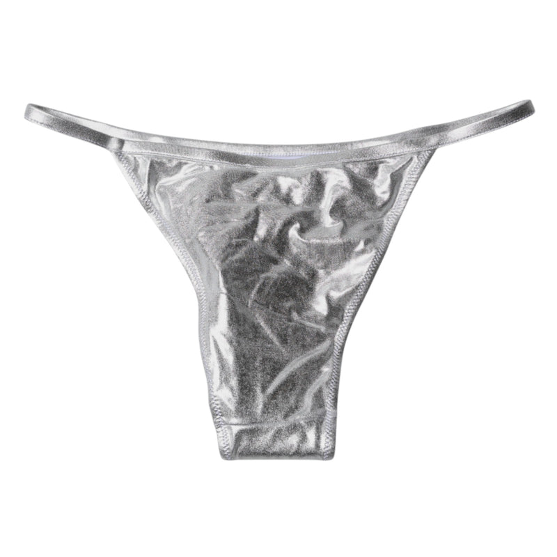 Silver Polyester Beachwear Bikini Bottom Swimwear Dolce & Gabbana