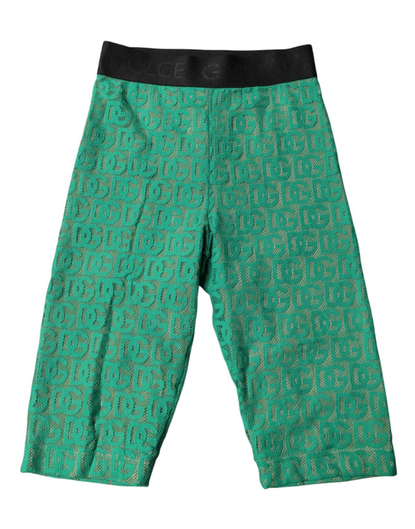 Green Logo Monogram Cropped Tights Underwear Dolce & Gabbana