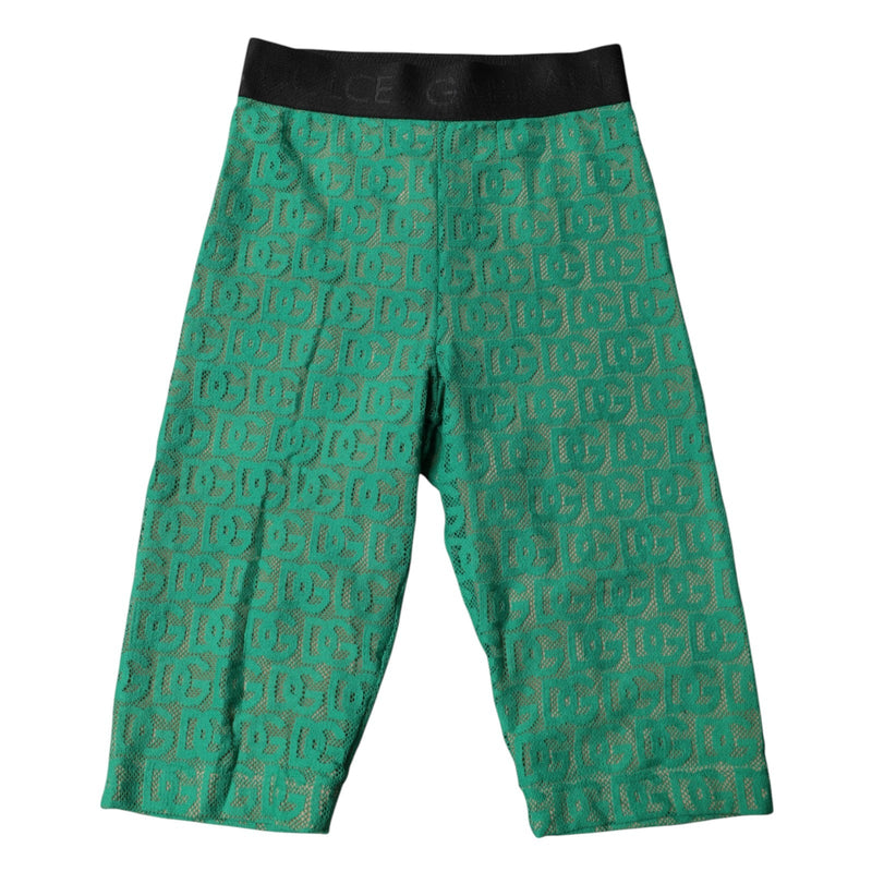 Green Logo Monogram Cropped Tights Underwear Dolce & Gabbana